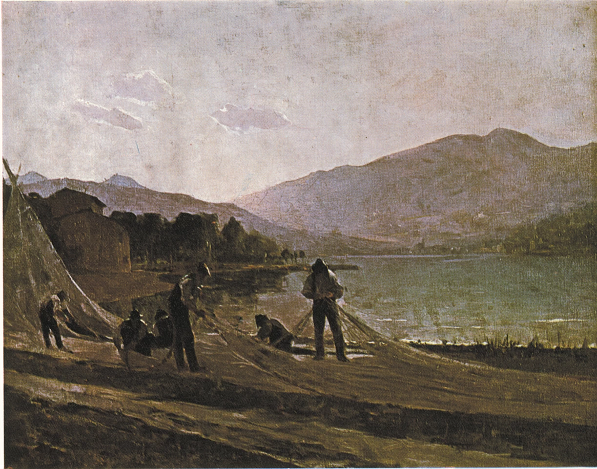  57-Angelo Landi-Pescatori con reti sul Garda 